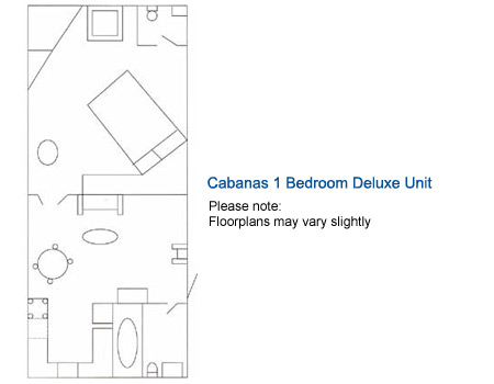 Cabanas Suites One Bedroom Floorplan