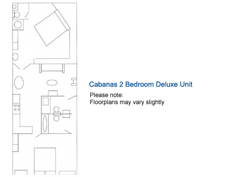 Cabanas Suites Two Bedroom Floorplan
