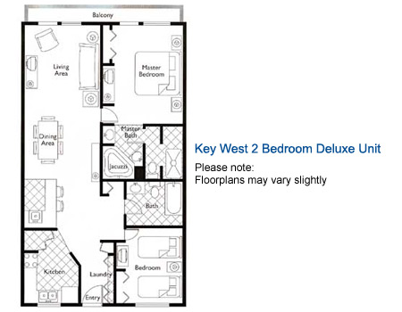 Key West Suites Two Bedroom Floorplan